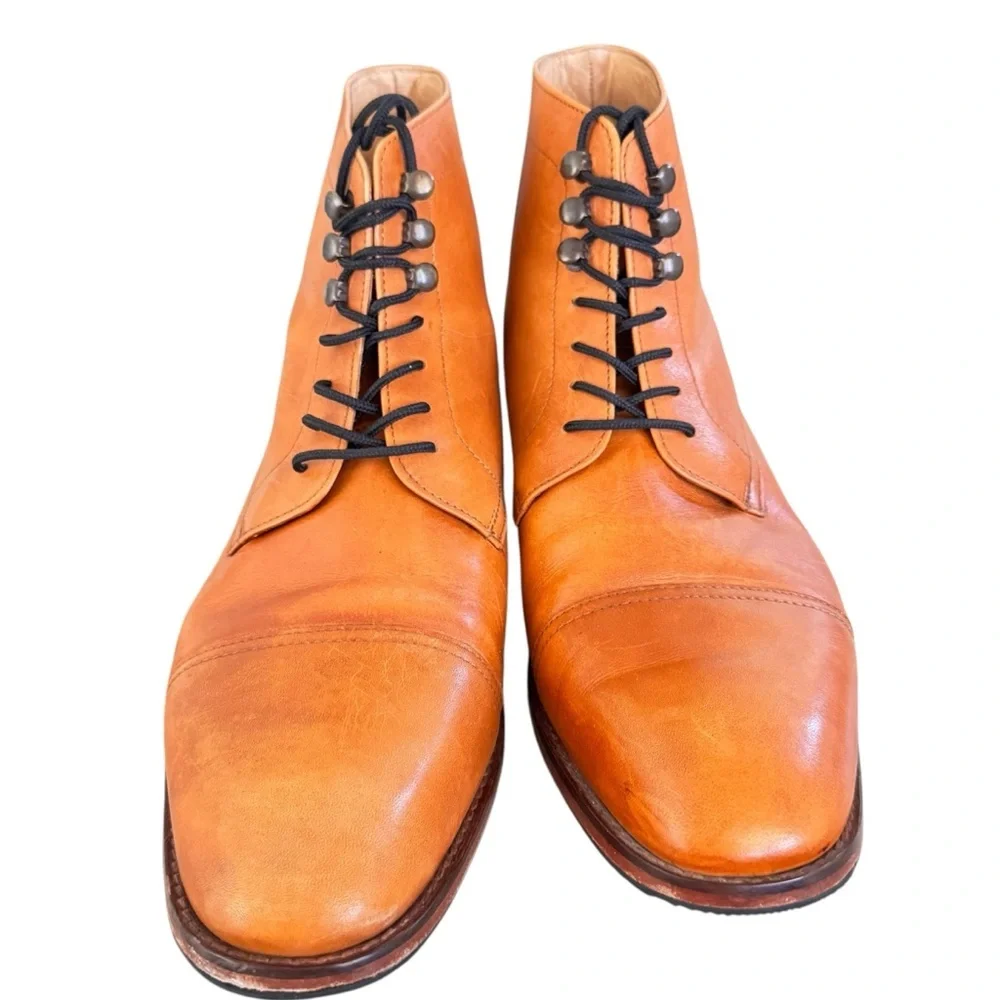 3DM Lifestyle Men's Toecap Derby‎ Boots Tan Leather Lace-Up Boots size 13